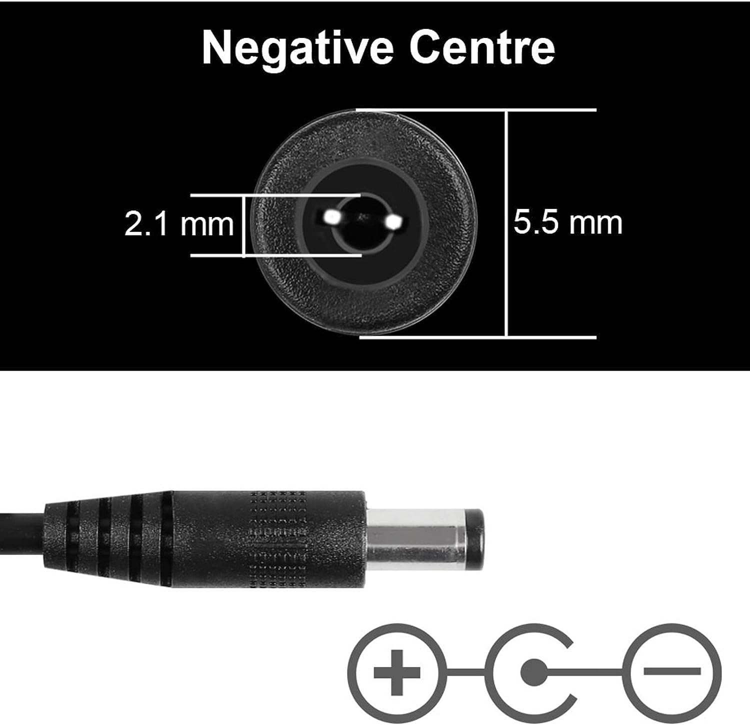 LW Essentials® Basic AC/DC Power Adapter with Daisy Chain Cable - Negative Polarity