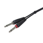 LW Essentials® Basic 1/4 in. Male TRS Stereo to Dual 1/4 in. Male TS Mono Adapter Cable