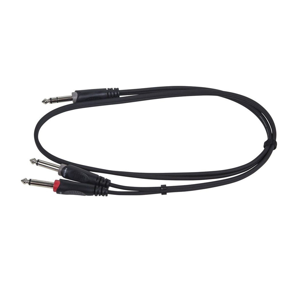 LW Essentials® Basic 1/4 in. Male TRS Stereo to Dual 1/4 in. Male TS Mono Adapter Cable