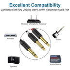 LW Essentials® Basic 1/4 in. Male TRS Stereo to Dual 1/4 in. Male TS Mono Adapter Cable