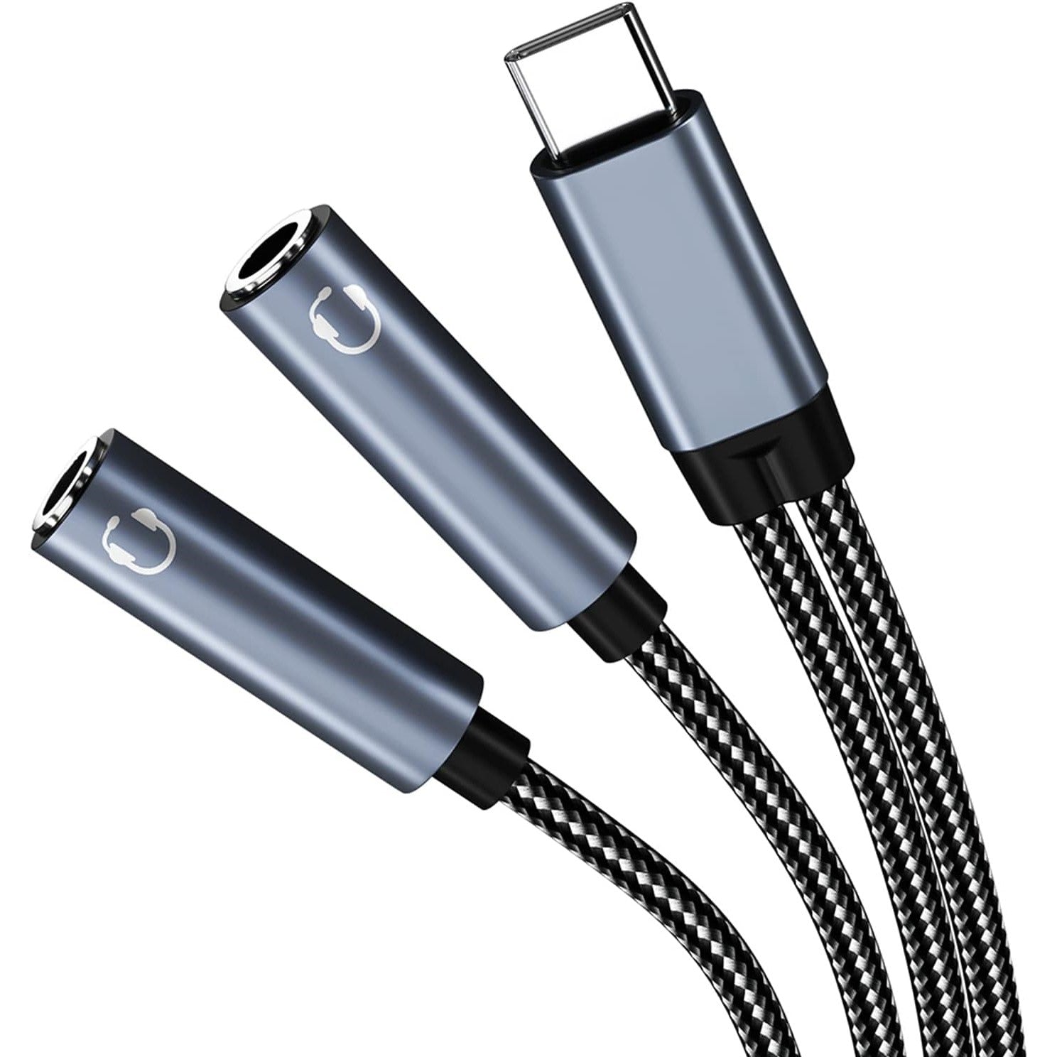 LW Essentials® Basic 3.5mm Dual Female to USB C Audio Adapter Cable