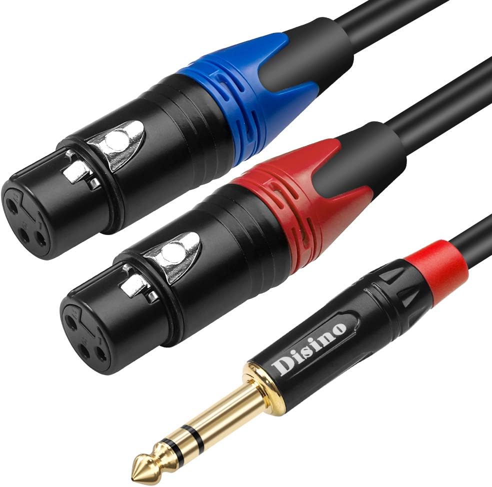 LW Essentials® Basic Dual XLR Female to 1/4 in. Male TRS Stereo Cable