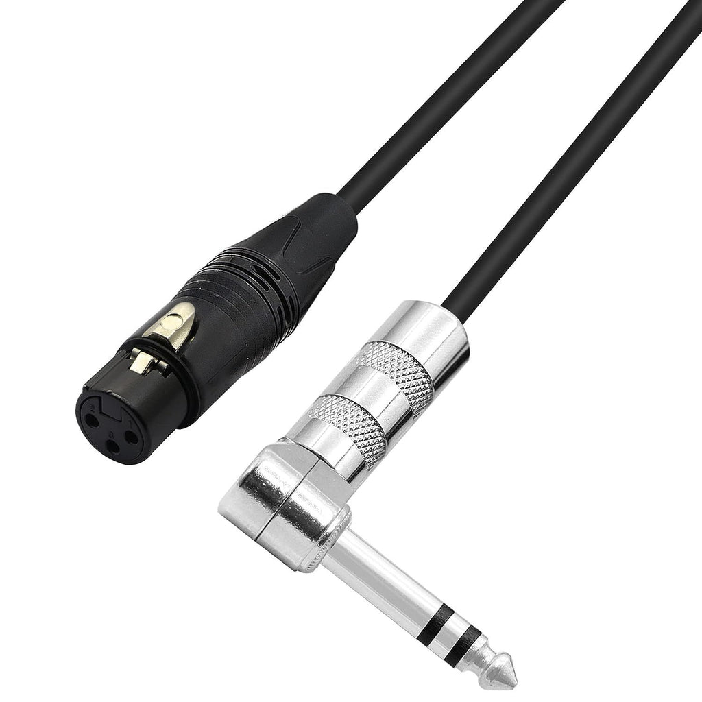LW Essentials® Basic XLR Female to 1/4 in. Male TRS Stereo Cable (Straight + Right-Angle)