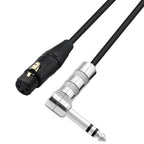 LW Essentials® Basic XLR Female to 1/4 in. Male TRS Stereo Cable (Straight + Right-Angle)