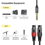 LW Essentials® Basic Dual XLR Female to 1/4 in. Male TRS Stereo Cable