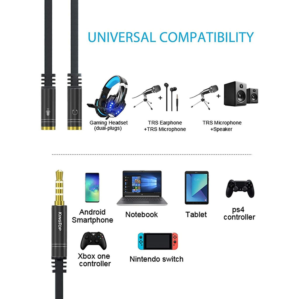 LW Essentials® Basic 3.5mm Combo Audio Adapter Splitter Cable