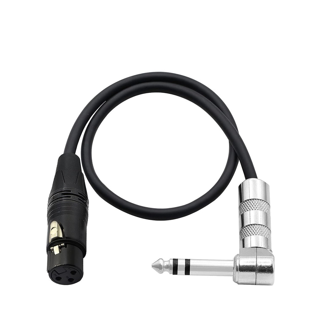 LW Essentials® Basic XLR Female to 1/4 in. Male TRS Stereo Cable (Straight + Right-Angle)