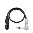 LW Essentials® Basic XLR Female to 1/4 in. Male TRS Stereo Cable (Straight + Right-Angle)
