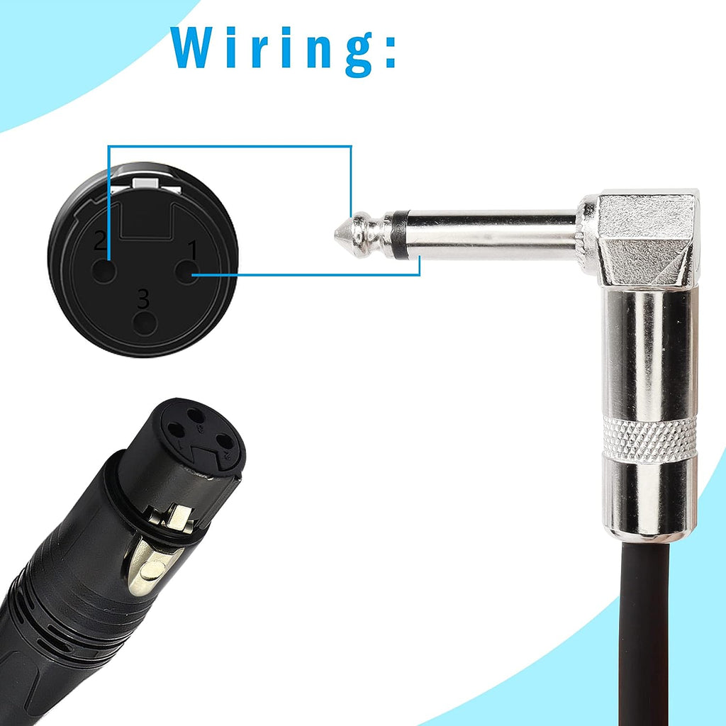 LW Essentials® Basic XLR Female to 1/4 in. Male TS Mono Cable (Straight + Right-Angle)