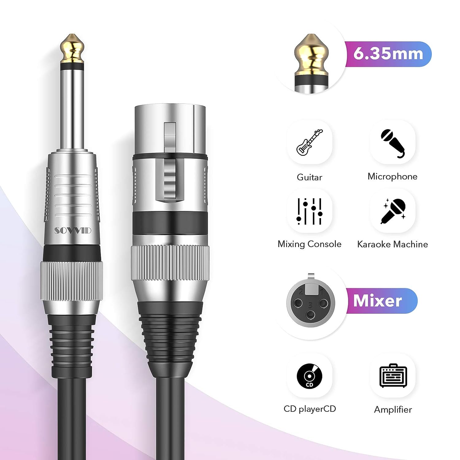 LW Essentials® Basic XLR Female to 1/4 in. Male TS Mono Cable