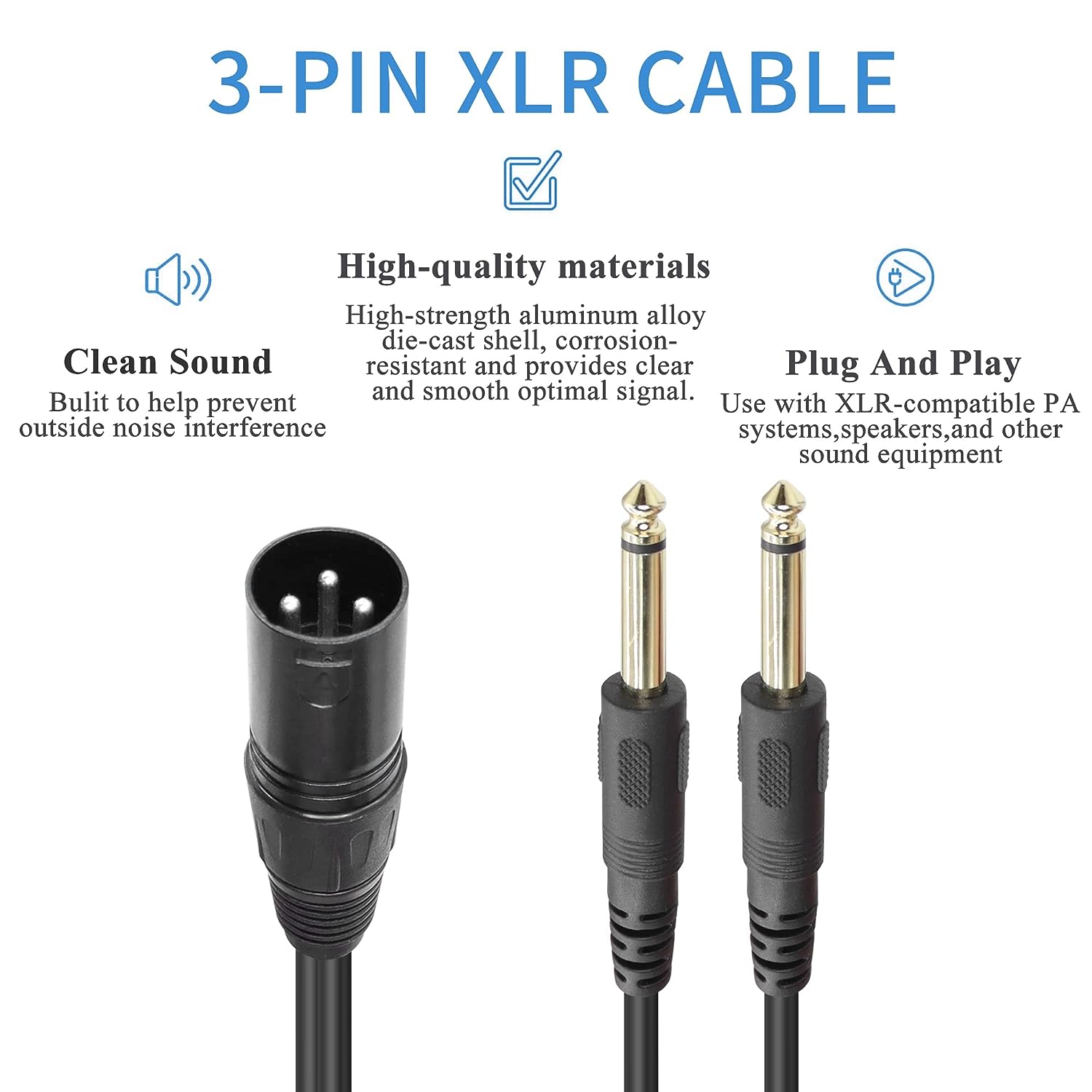 LW Essentials® Basic XLR Male to Dual 1/4 in. Male TS Mono Cable