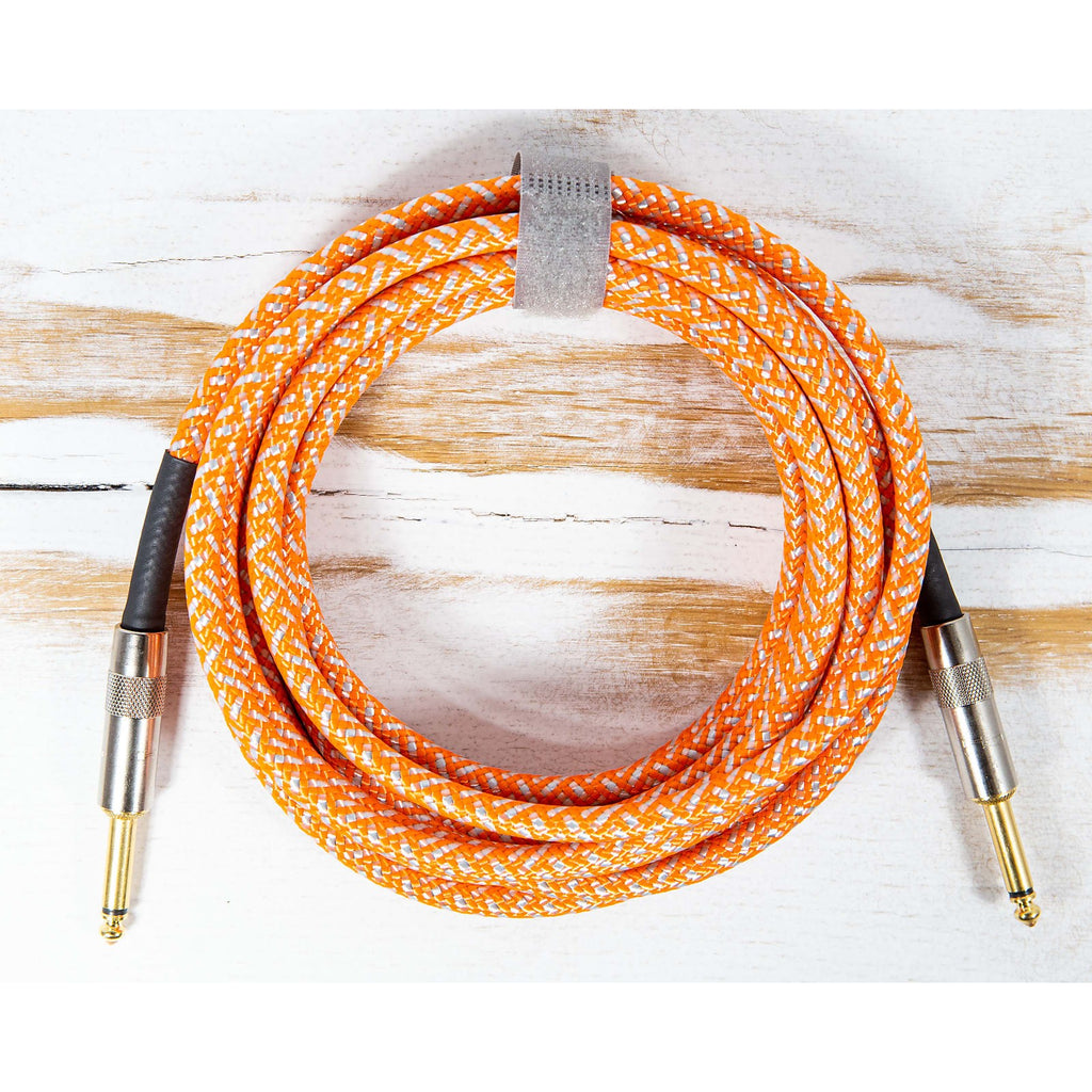 Prestige Picks® 1/4 in. Braided TS Mono Instrument Cable - Orange