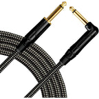 Prestige Picks® 1/4 in. Braided TS Mono Instrument Cable (Straight + Right-Angle) - Black