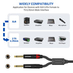 LW Essentials® Basic XLR Female to Dual 1/4 in. Male TS Mono Cable
