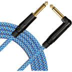 Prestige Picks® 1/4 in. Braided TS Mono Instrument Cable (Straight + Right-Angle) - Blue