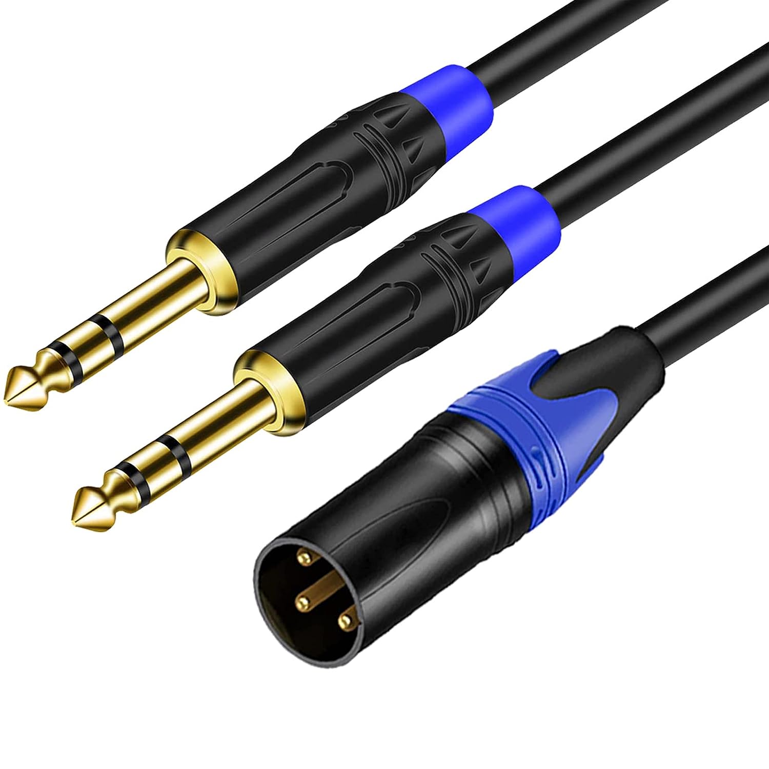 LW Essentials® Basic XLR Male to Dual 1/4 in. Male TRS Stereo Cable