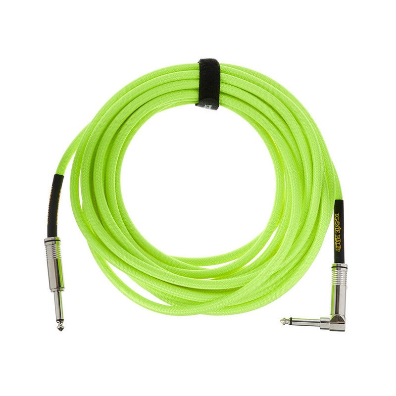 Prestige Picks® 1/4 in. Braided TS Mono Instrument Cable (Straight + Right-Angle) - Green