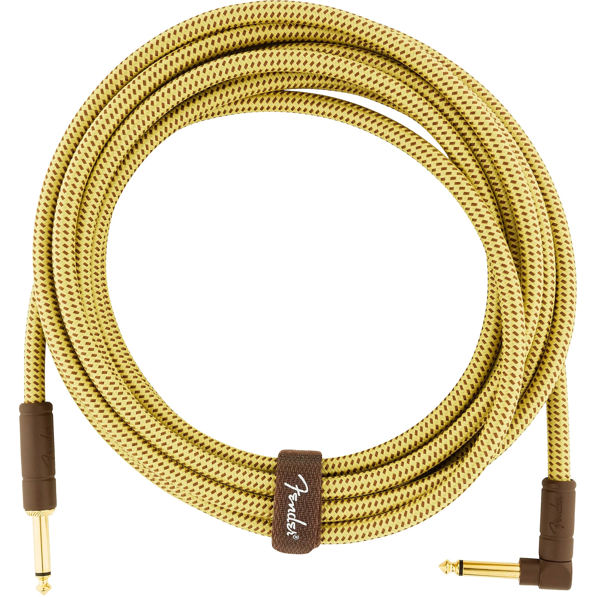 Prestige Picks® 1/4 in. Braided TS Mono Instrument Cable (Straight + Right-Angle) - Yellow