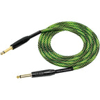 Prestige Picks® 1/4 in. Braided TS Mono Instrument Cable - Green