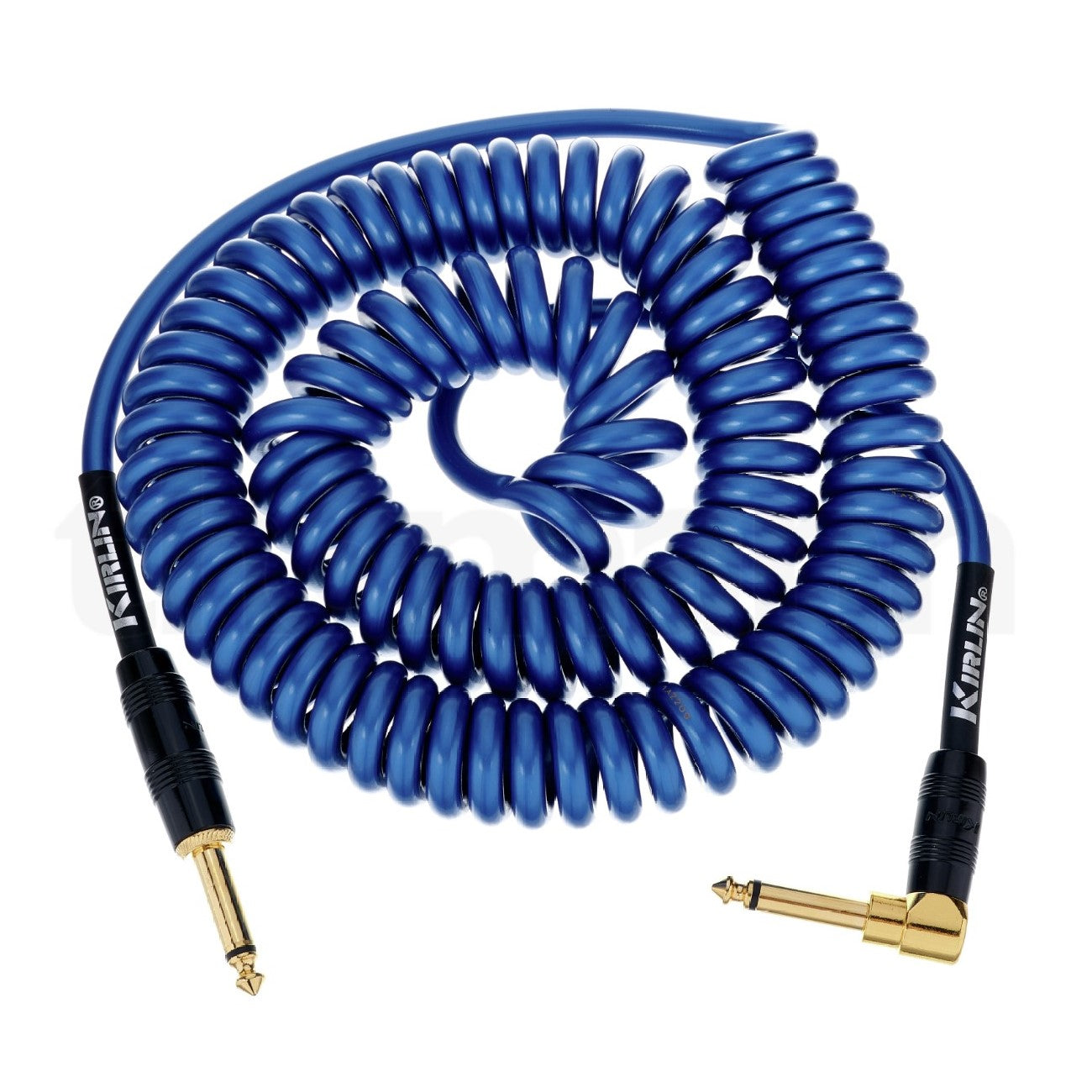 Prestige Picks® 1/4 in. Coiled TS Mono Instrument Cable (Straight + Right-Angle) - Blue