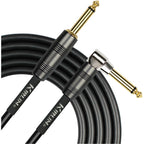 Prestige Picks® 1/4 in. Standard TS Mono Instrument Cable (Straight + Right-Angle) - Black