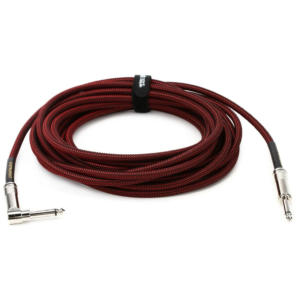 Prestige Picks® 1/4 in. Braided TS Mono Instrument Cable (Straight + Right-Angle) - Red