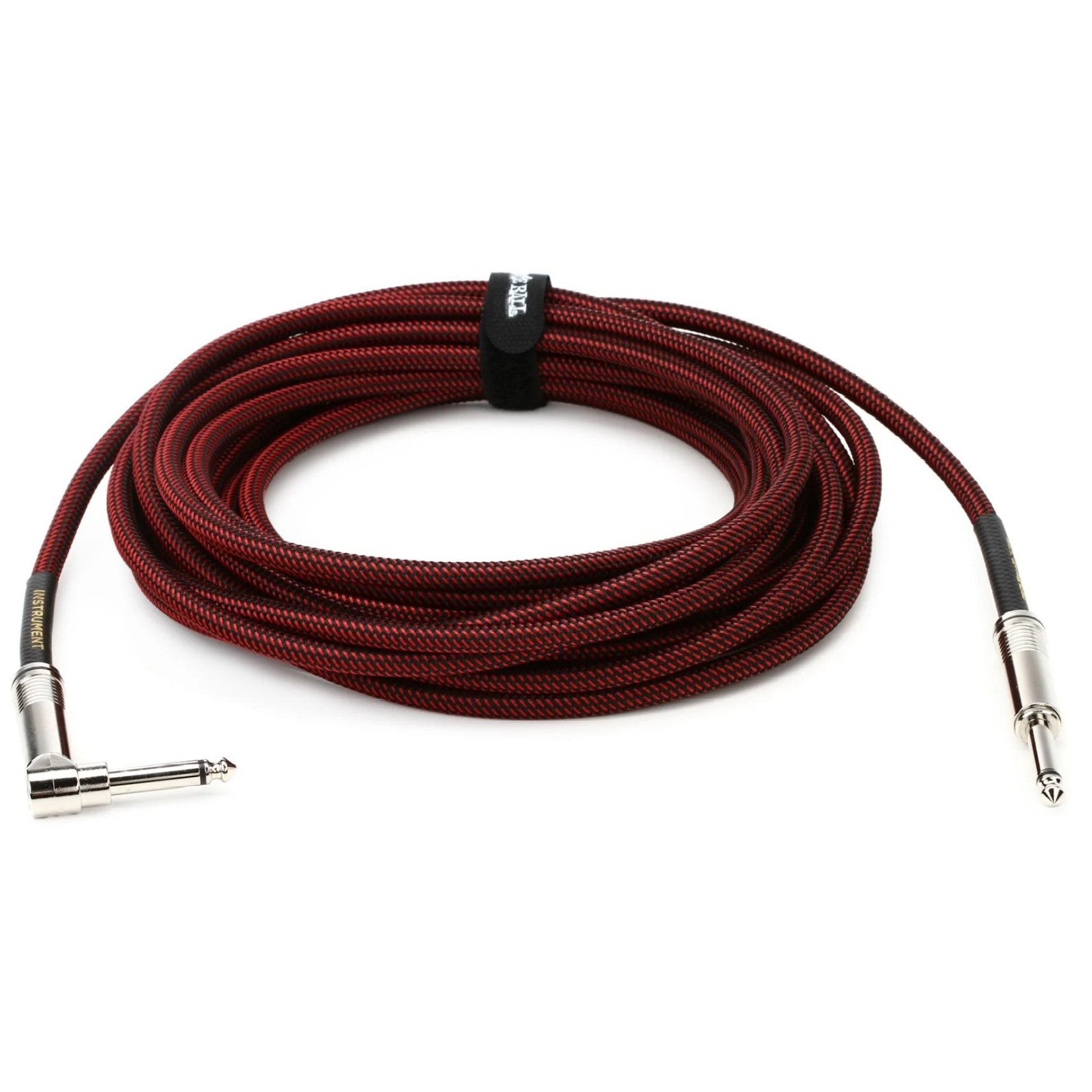 Prestige Picks® 1/4 in. Braided TS Mono Instrument Cable (Straight + Right-Angle) - Red