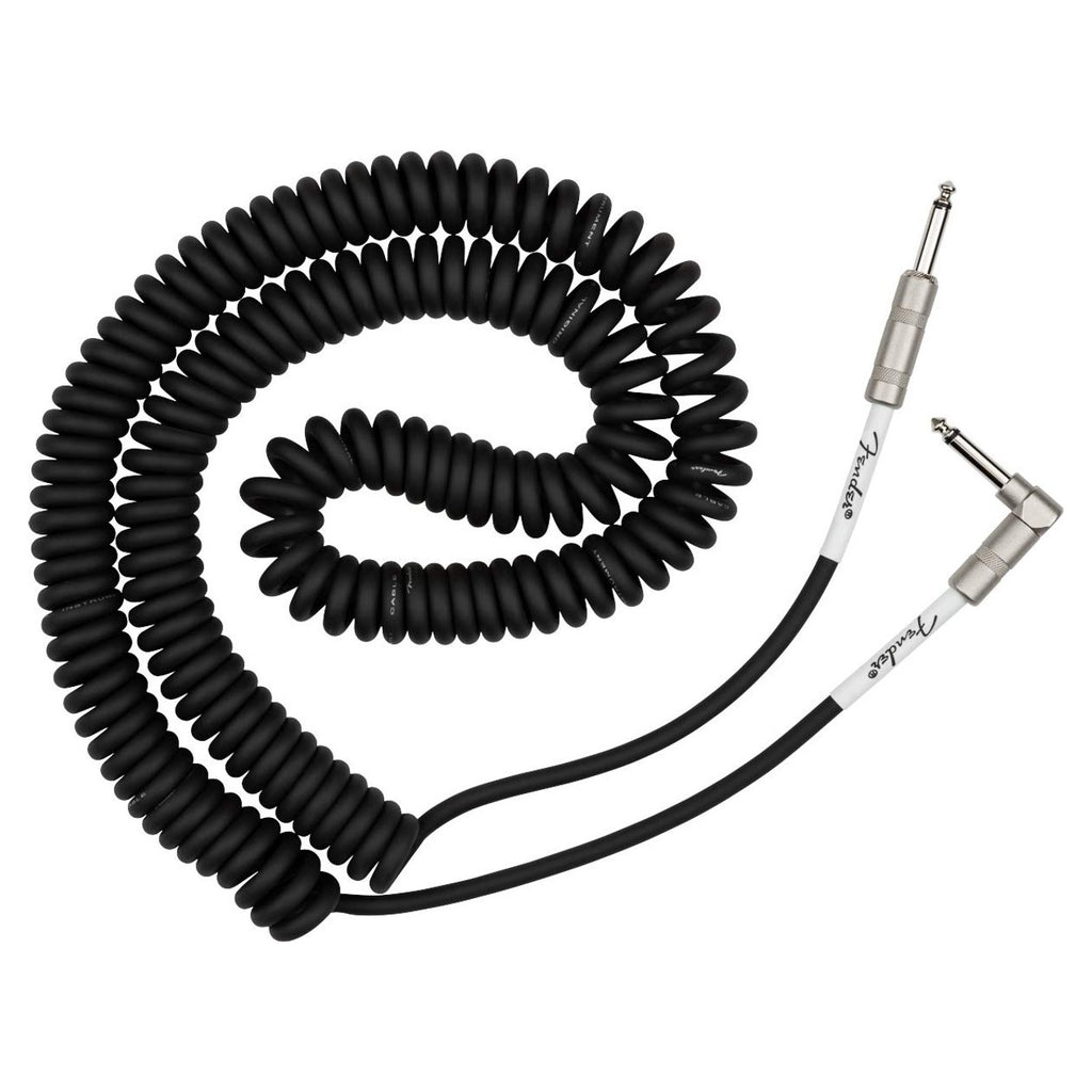 Prestige Picks® 1/4 in. Coiled TS Mono Instrument Cable (Straight + Right-Angle) - Black