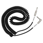 Prestige Picks® 1/4 in. Coiled TS Mono Instrument Cable (Straight + Right-Angle) - Black