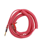 Prestige Picks® 1/4 in. Coiled TS Mono Instrument Cable (Straight + Right-Angle) - Red
