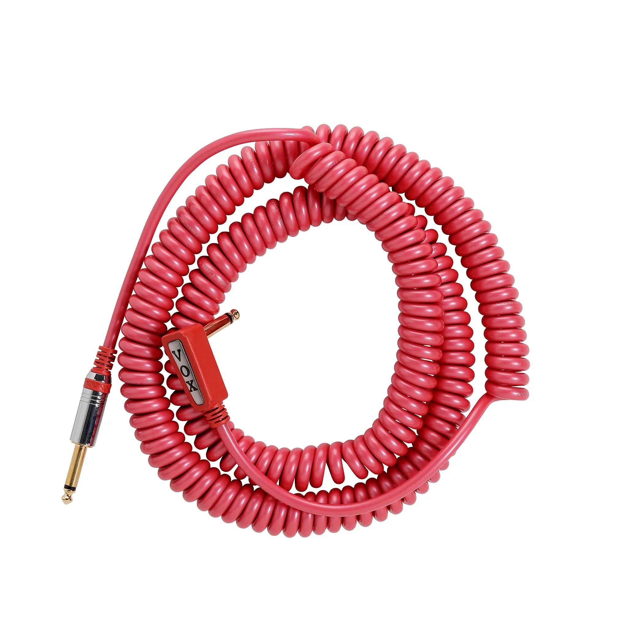 Prestige Picks® 1/4 in. Coiled TS Mono Instrument Cable (Straight + Right-Angle) - Red