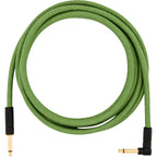 Prestige Picks® 1/4 in. Braided TS Mono Instrument Cable (Straight + Right-Angle) - Green