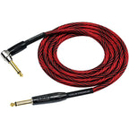 Prestige Picks® 1/4 in. Braided TS Mono Instrument Cable (Straight + Right-Angle) - Red