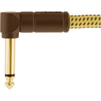 Prestige Picks® 1/4 in. Braided TS Mono Instrument Cable (Straight + Right-Angle) - Yellow