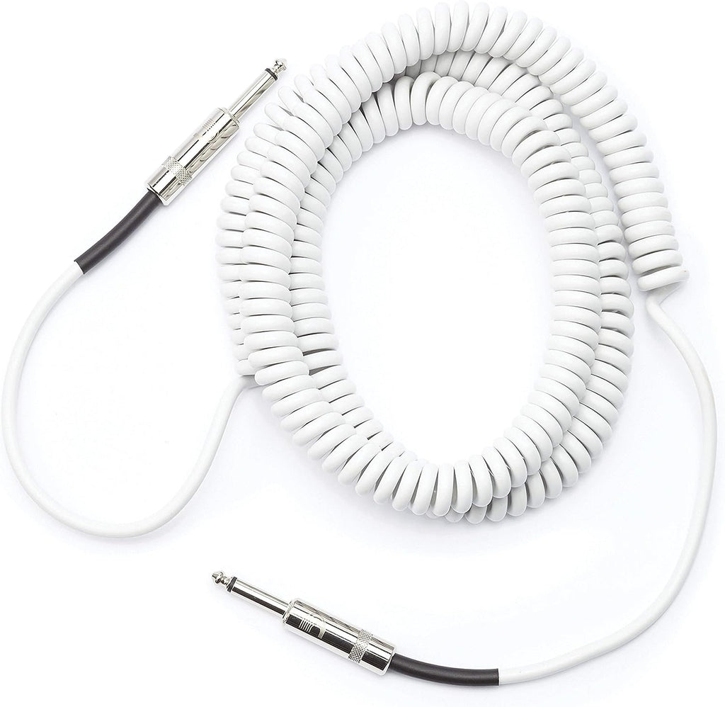Prestige Picks® 1/4 in. Coiled TS Mono Instrument Cable - White