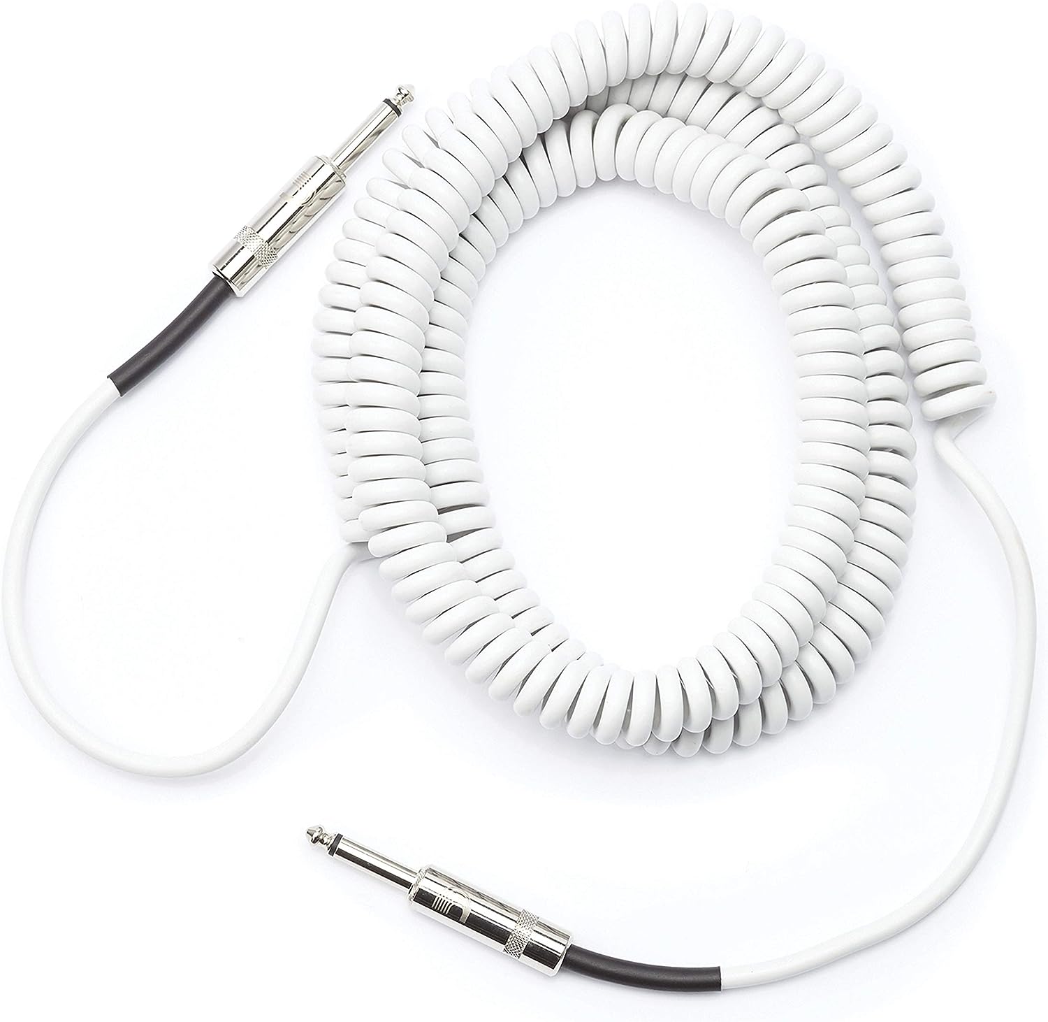 Prestige Picks® 1/4 in. Coiled TS Mono Instrument Cable - White