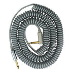 Prestige Picks® 1/4 in. Coiled TS Mono Instrument Cable (Straight + Right-Angle) - Grey