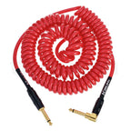 Prestige Picks® 1/4 in. Coiled TS Mono Instrument Cable (Straight + Right-Angle) - Red