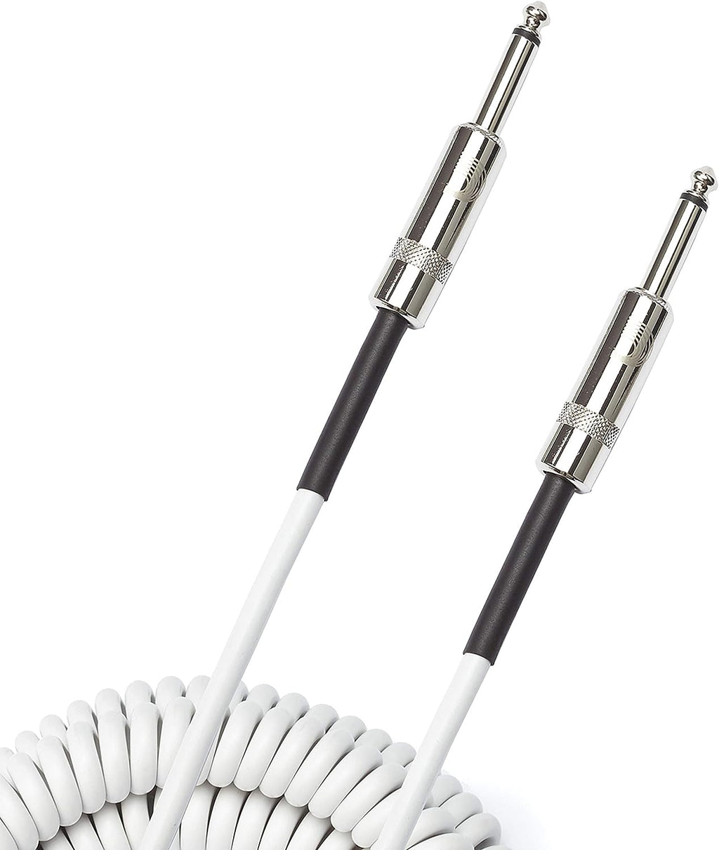 Prestige Picks® 1/4 in. Coiled TS Mono Instrument Cable - White