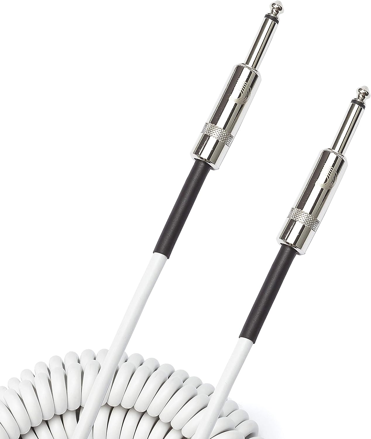 Prestige Picks® 1/4 in. Coiled TS Mono Instrument Cable - White