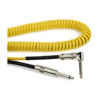 Prestige Picks® 1/4 in. Coiled TS Mono Instrument Cable (Straight + Right-Angle) - Yellow