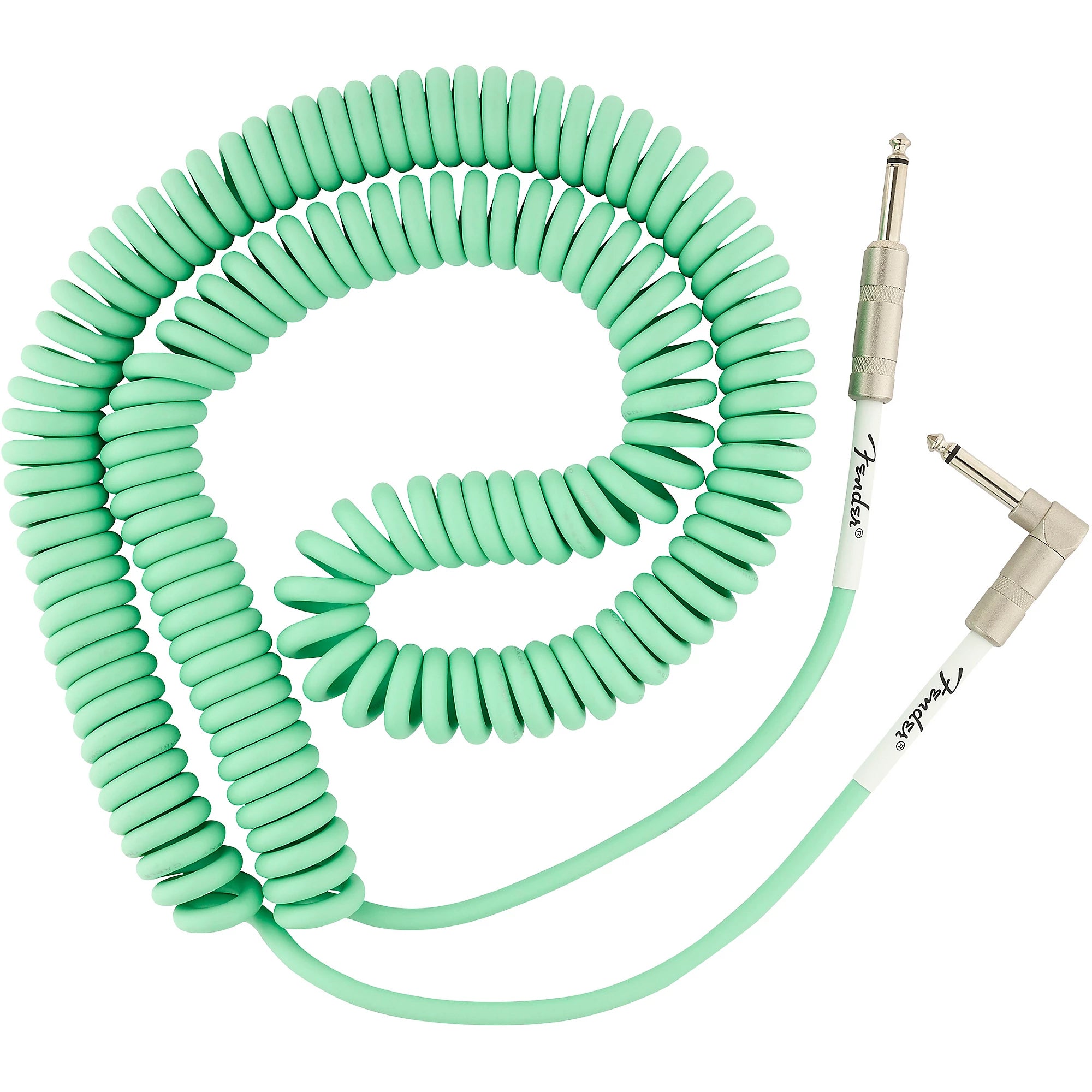Prestige Picks® 1/4 in. Coiled TS Mono Instrument Cable (Straight + Right-Angle) - Green