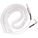 Prestige Picks® 1/4 in. Coiled TS Mono Instrument Cable (Straight + Right-Angle) - White