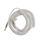 Prestige Picks® 1/4 in. Coiled TS Mono Instrument Cable (Straight + Right-Angle) - White