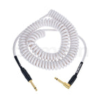 Prestige Picks® 1/4 in. Coiled TS Mono Instrument Cable (Straight + Right-Angle) - White