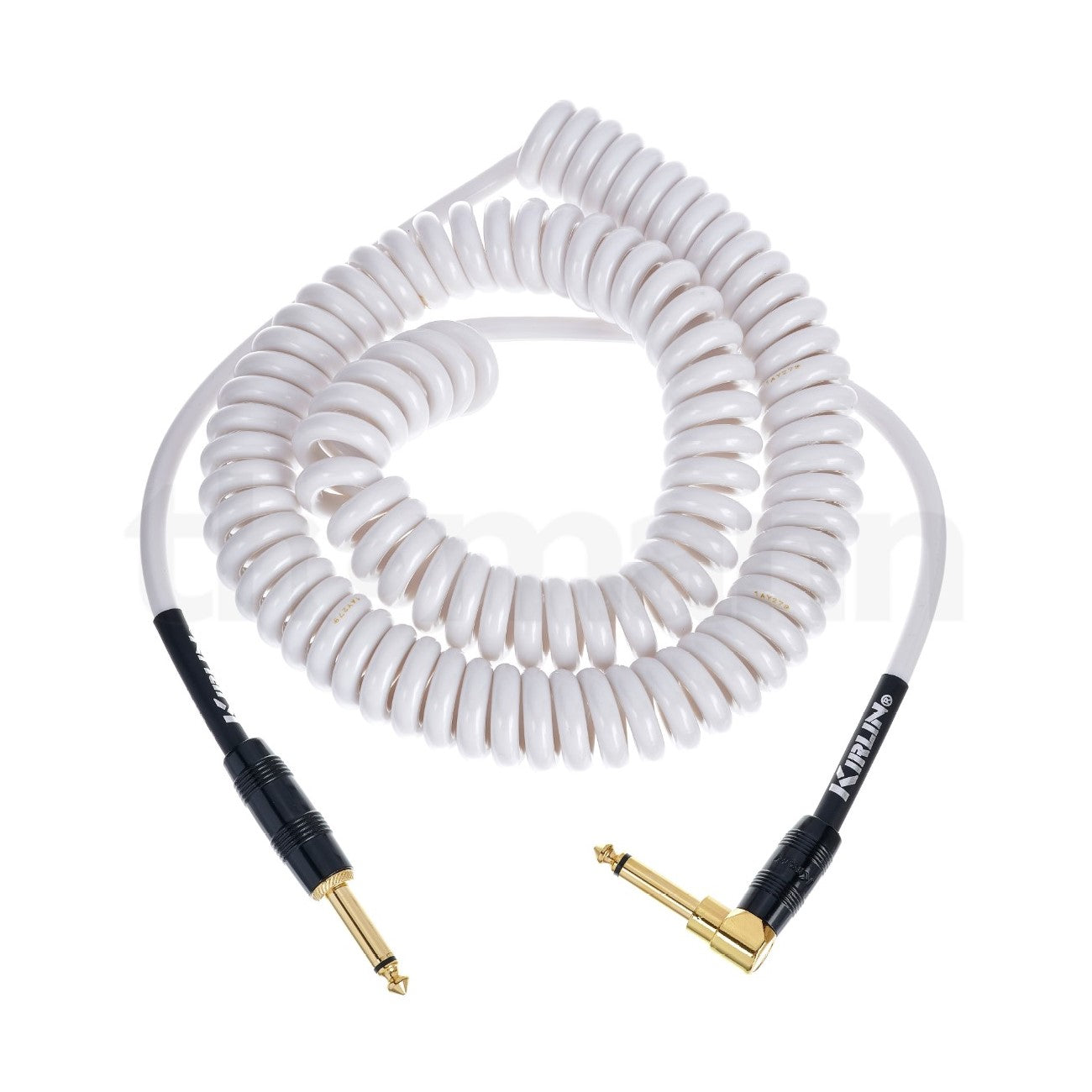 Prestige Picks® 1/4 in. Coiled TS Mono Instrument Cable (Straight + Right-Angle) - White