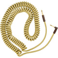 Prestige Picks® 1/4 in. Coiled TS Mono Instrument Cable (Straight + Right-Angle) - Yellow