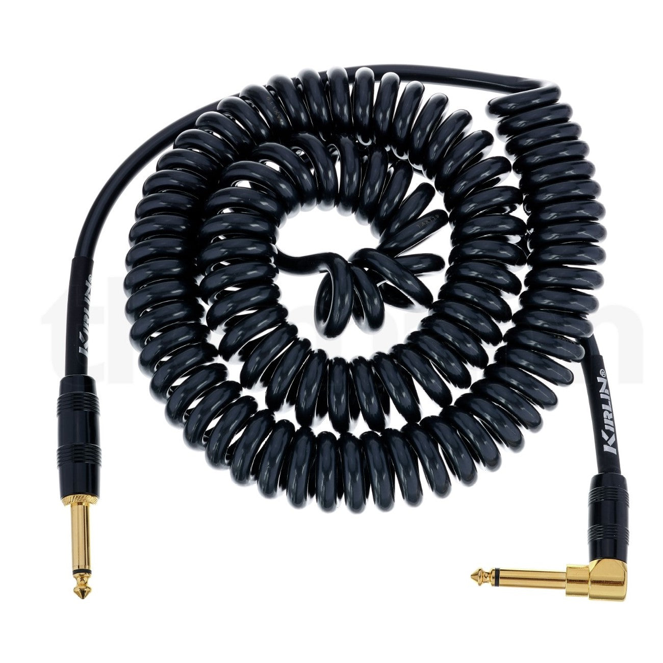 Prestige Picks® 1/4 in. Coiled TS Mono Instrument Cable (Straight + Right-Angle) - Black