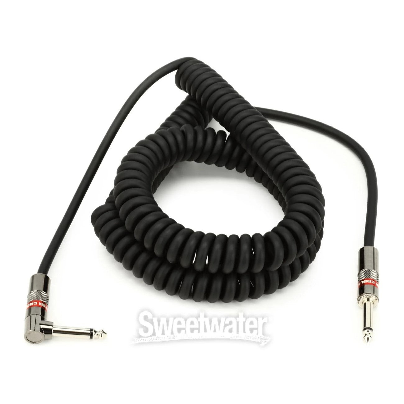 Prestige Picks® 1/4 in. Coiled TS Mono Instrument Cable (Straight + Right-Angle) - Black