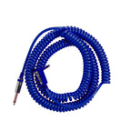 Prestige Picks® 1/4 in. Coiled TS Mono Instrument Cable (Straight + Right-Angle) - Blue